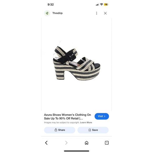 AZURA | cream & black amare heeled platform sandals 38 - Picture 9 of 9